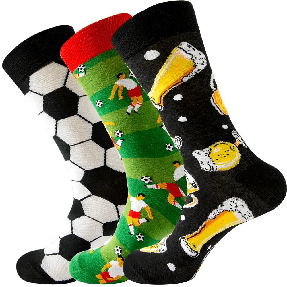Sock Combed Cotton Funny Men's Big Size Crew Harajuku Hip Hop Thick Long Socks