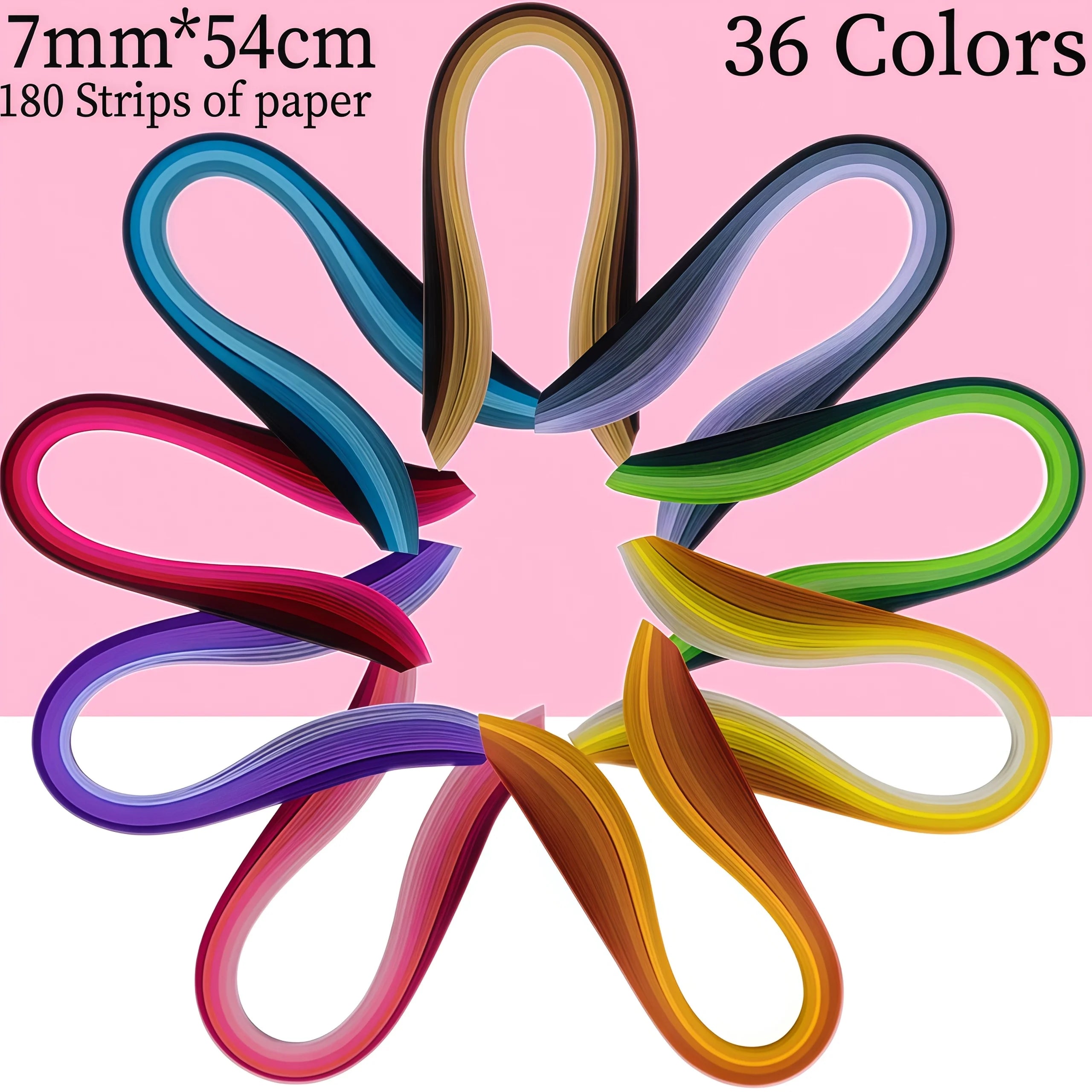 36 Colors Paper Strips Set | Rainbow Craft Paper for DIY Art Projects detail view