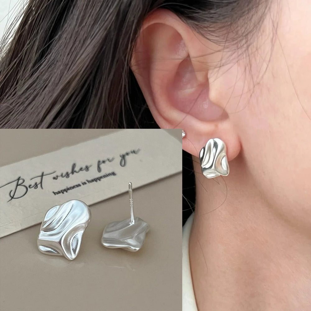 PANJBJ 925 Sterling Silver Bow Knot Earring for Women Texture Tassels Sweet Romantic Kor detail view