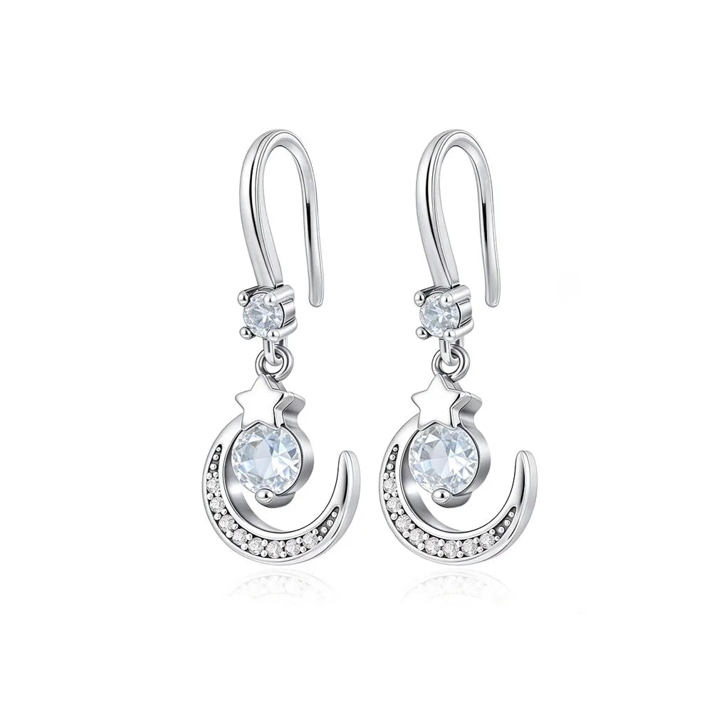 2026 925 Sterling Silver Round Elephant Cherry Sparkling Lnlaid Earrings Suitable for close-up view