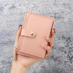 Ultra-Thin PU Leather Wallet for Women | Cute Simple Student Card Purse