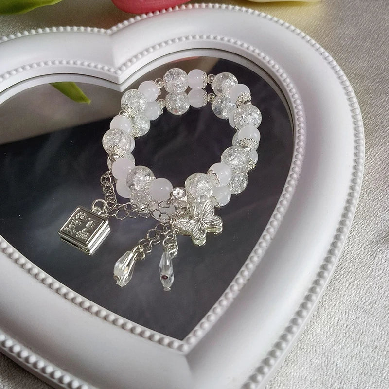 Tian Guan Ci Fu Bracelet | Heaven Official's Blessing Butterfly Pendant Beaded Bangle lifestyle view