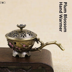 Handheld Plum Blossom Incense Burner | Retro Hollow Out Incense Stick Holder with Han alternate view