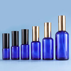 15/30/50/100ml Essential Oil Spray Bottle Blue Fine Mist Perfume Atomizer Refillable Empty Glass Bot