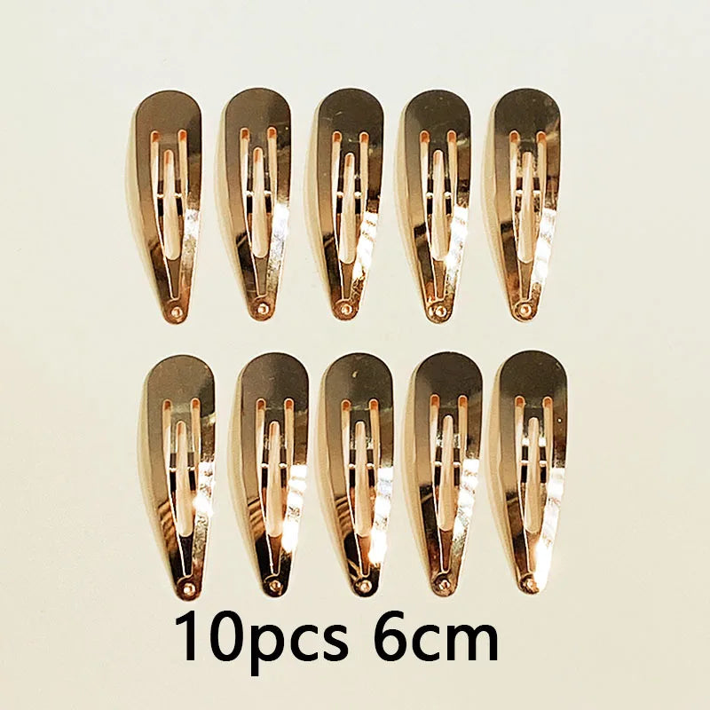 10/20/30pcs/set Women Silver Gold Black Waterdrop Shape Basic Alloy Hair Clips BB Hai lifestyle view