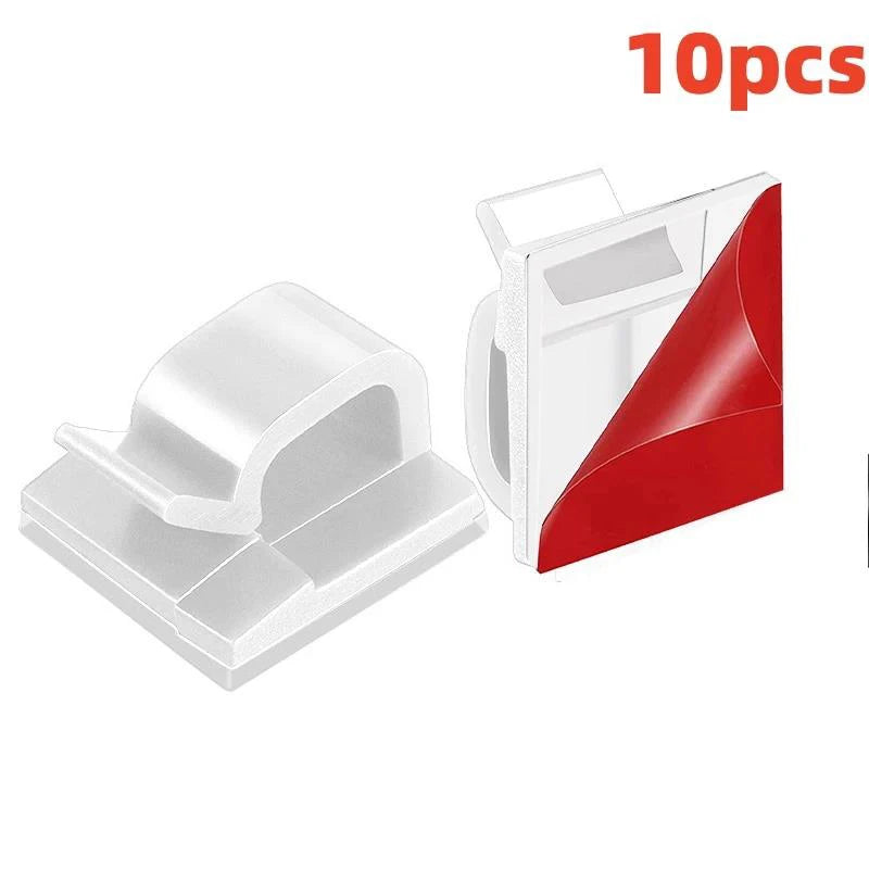 10/20/50PCS Cable Organizer Clip Wire Winder Holder Protector USB Cable Management Sel close-up view