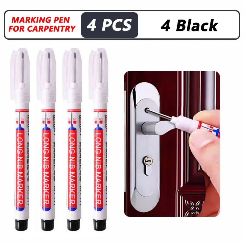 Deep Hole Long Nib Markers for Metal Wood Tile | 8-Pack Waterproof Marking Pens detail view