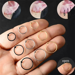 4Pcs 20G 316L Stainless Steel Captive Bead Rings Nose Rings Daith Tragus Cartilalge Hoop Earring Hyp