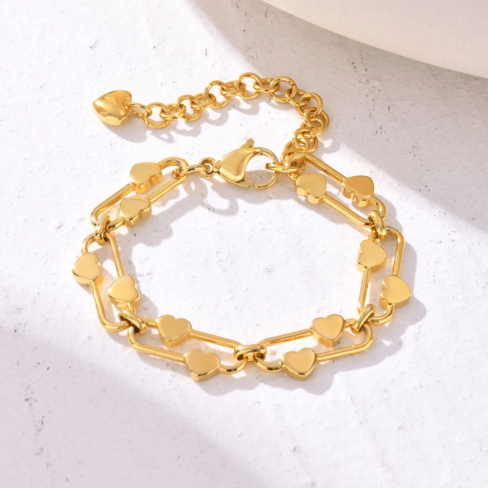 Elliptical Chain Bracelet for Women | Handmade Stainless Steel Jewelry close-up view