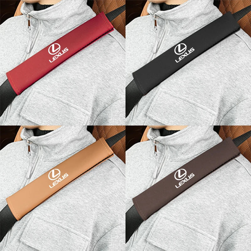 Car Pu Leather Seat Belt Shoulder Protection Set | Interior Accessories for Lexus additional angle