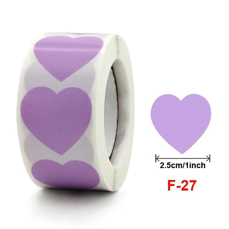Heart Stickers and Star Stickers Roll | 100-500pcs Thank You Labels for Small Packa additional angle