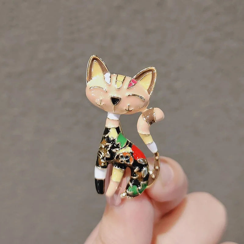 women fashion cat brooch pin jewelry