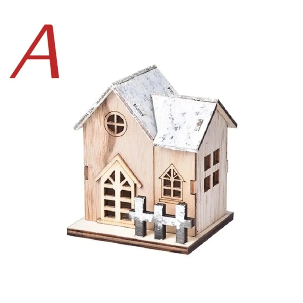 Christmas LED Light Wooden House Luminous Cabin Merry Christmas alternate view