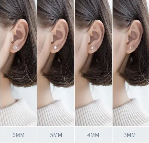 2 Carat 8.0mm D Color Moissanite Stud Earrings For Women Top Quality 100% 925 Sterlin lifestyle view