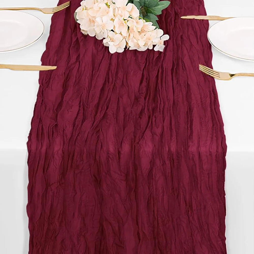 Table Runner Cheesecloth Gauze Rustic Boho Cheese Cloth Wedding Bridal Shower Birth additional angle