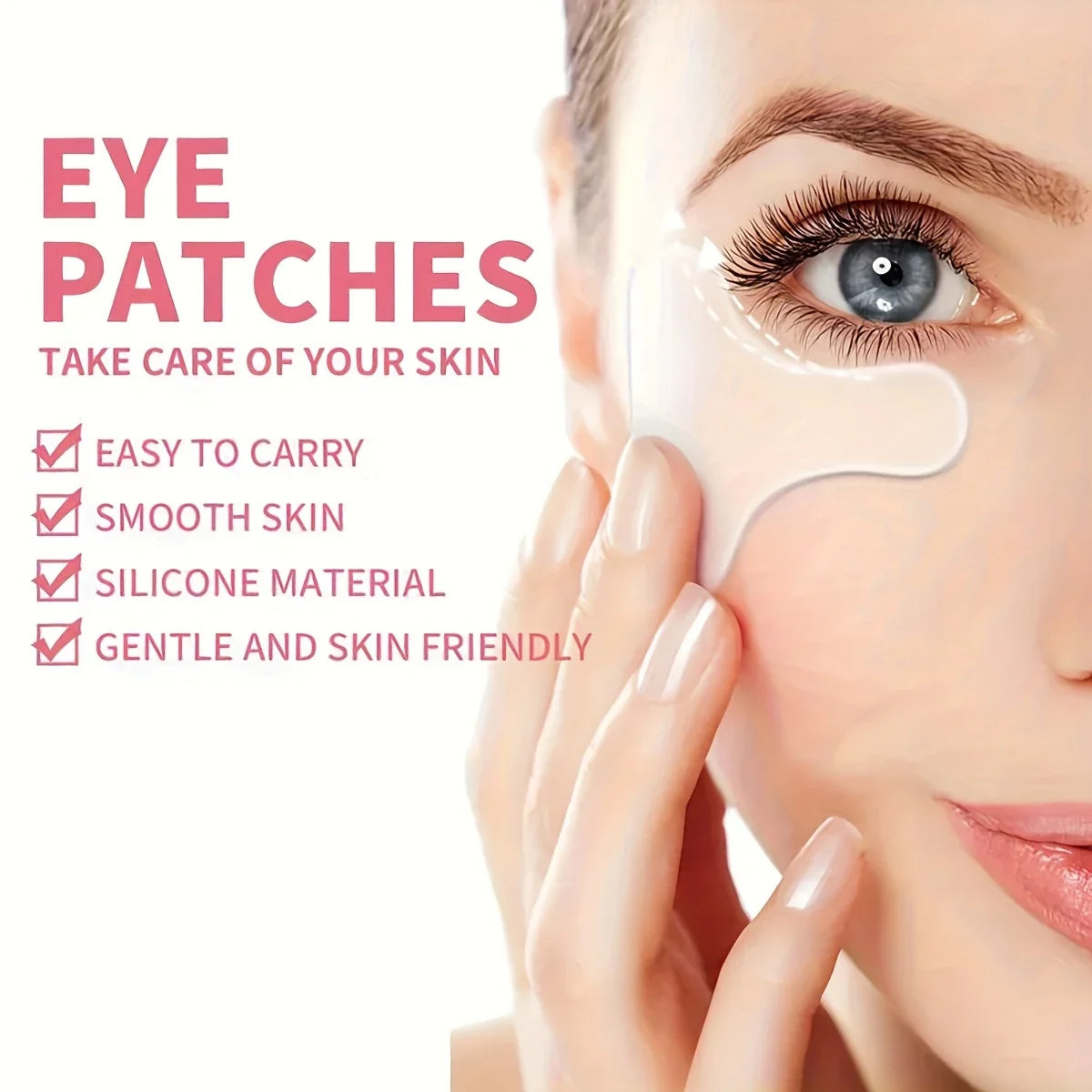Silicone T-Shaped Eye Patch | Overnight Facial Skincare Tool close-up view