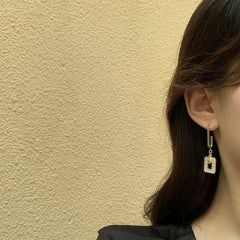 S925 Asymmetrical Drop Earrings | Fashion Statement Jewelry close-up view