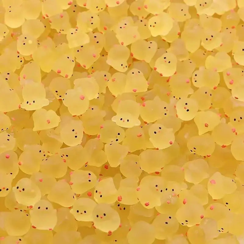 10-30PCS Mini Fluorescence Chicken Moss Toy Microlandscape Miniature Chick Figurines lifestyle view