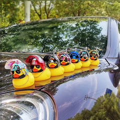 Motor Accessories Yellow Duck with Helmet for Bike Without Lights Auto Car Accessories D detail view