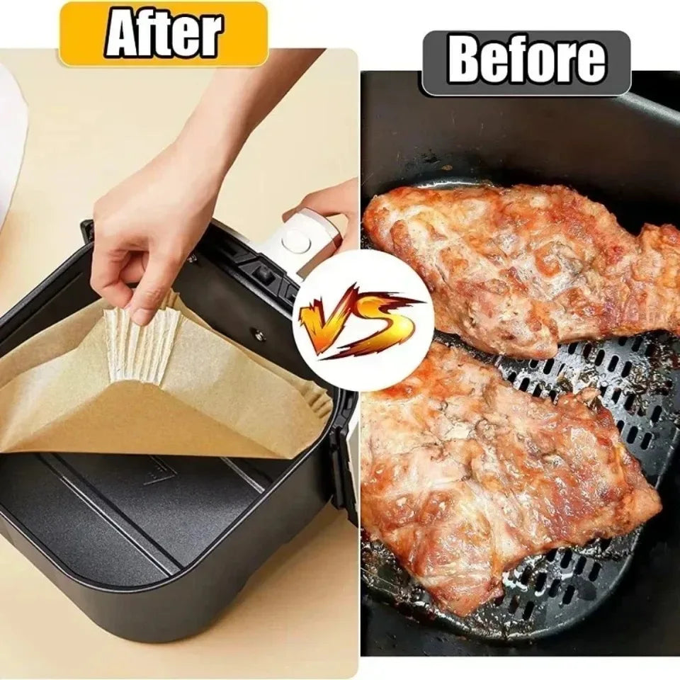 Disposable Air Fryer Paper Liners | Oil-Proof Baking Trays Set detail view