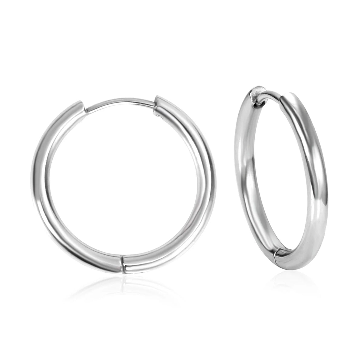 LUXUSTEEL Simple Hoop Earrings | Anti-Allergy Stainless Steel for Women alternate view