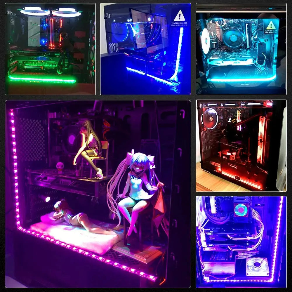 RGB Gaming LED Strip Splitter Kit | 12V Aura Sync for PC Case lifestyle view