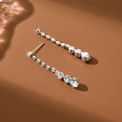Sparkling Rhinestone Earrings Bridal Dress Evening Party alternate view