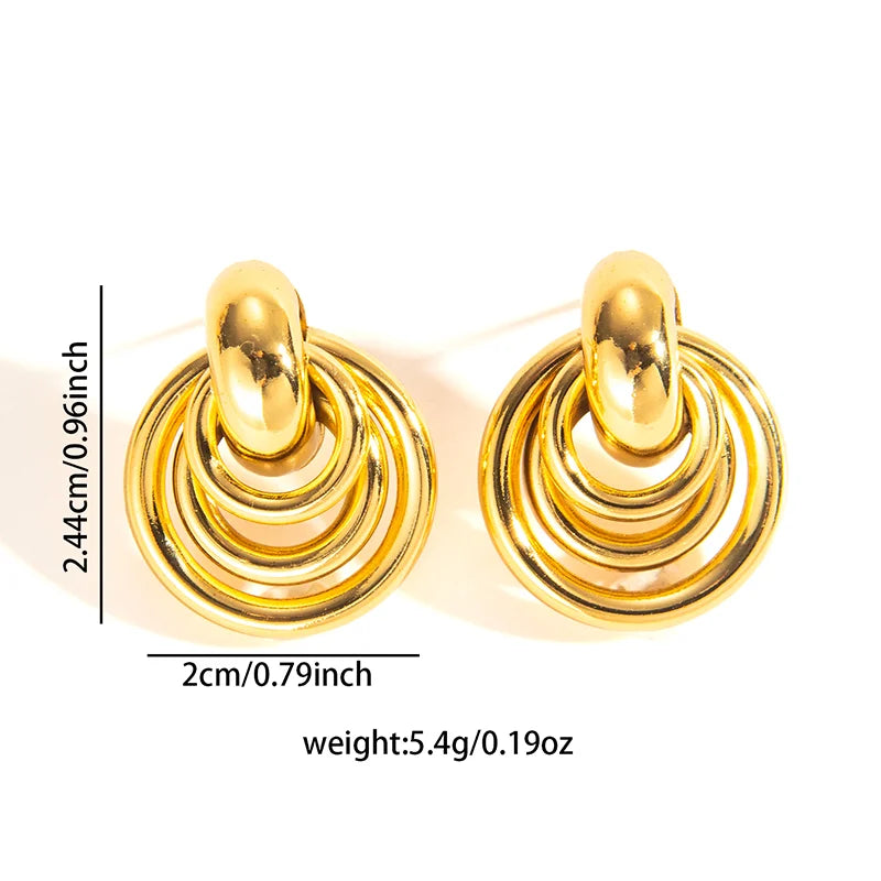 316L Stainless Steel Hoop Earrings for Men Women | Geometric Drop Earrings detail view