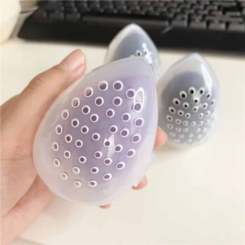 Makeup Sponge Storage Case Makeup Sponge Puff Holder Stand Empty Cosmetic Egg Shaped lifestyle view
