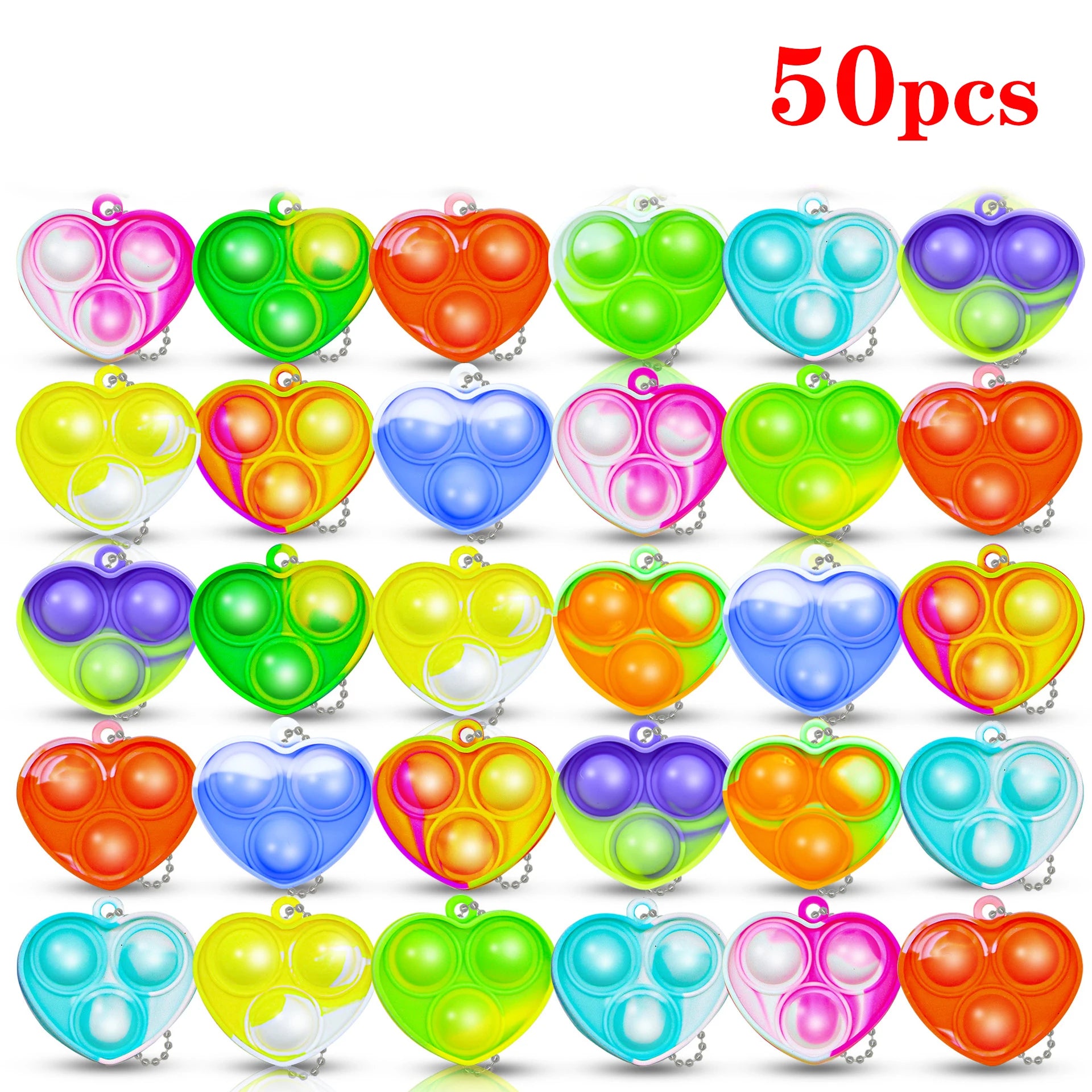 Pop Keychains Fidget Toys Bulk | Stress Relief Sensory Prizes for Classroom detail view