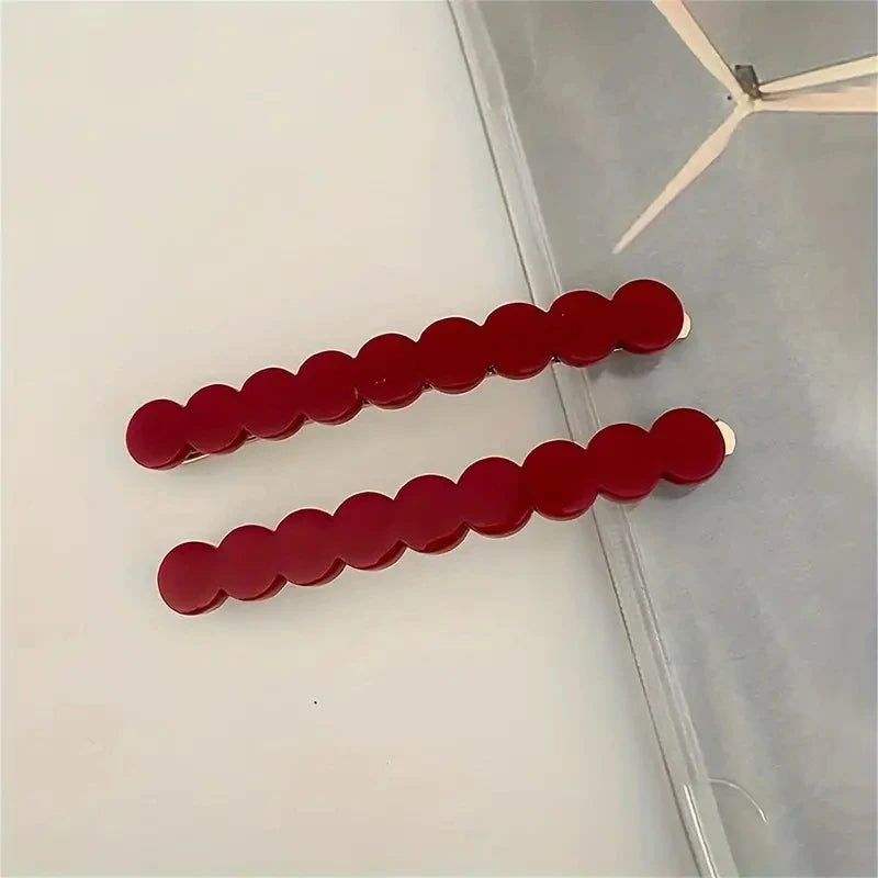 2pcs/set Cute Bobby Pins Acetate Hair Clip Side Pin Colorful Barrettes Lace Wave Geometr detail view