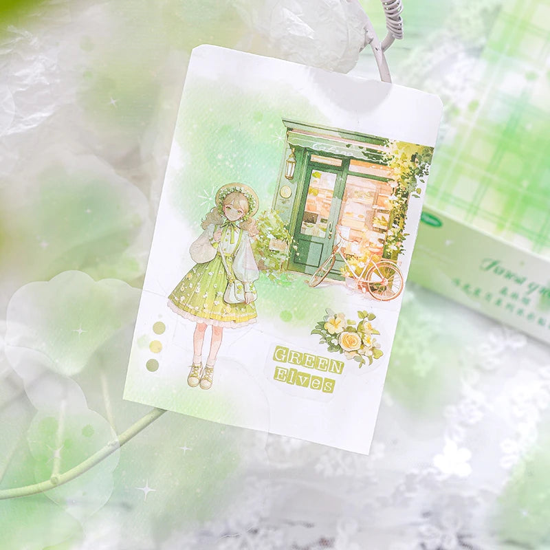 Yoofun 20pcs Watercolor Landscape Stickers | PET Collage for DIY Journal detail view