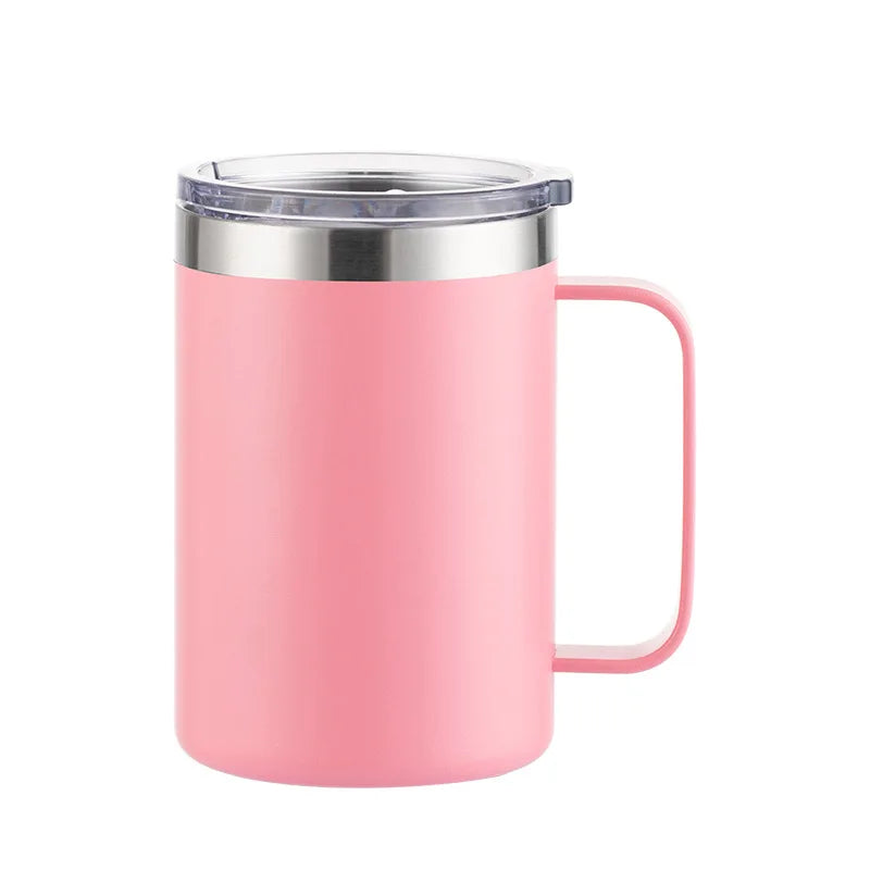 New Double Wall Stainless Steel Coffee Mug 12oz 16oz Tea Cup 350ml 450ml Insulated The close-up view
