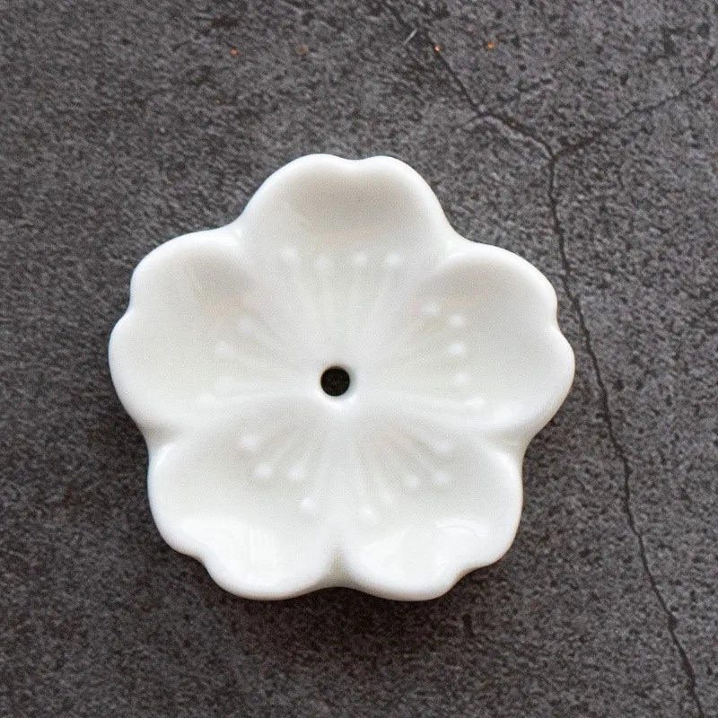 Ceramic Cherry Blossom Incense Holder | Aromatherapy Burner for Home & Office additional angle