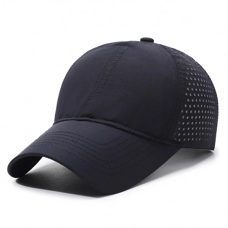 Summer Lightweight Breathable Baseball Cap | Quick-Dry Adjustable Unisex Hat for Hikin close-up view