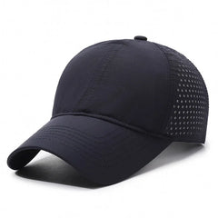 Summer Lightweight Breathable Baseball Cap | Quick-Dry Adjustable Unisex Hat for Hikin close-up view