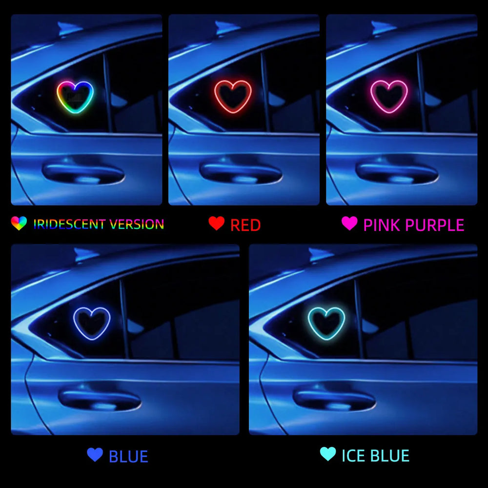 Solar Powered Heart Neon Light | Car Ambient LED Lamp additional angle