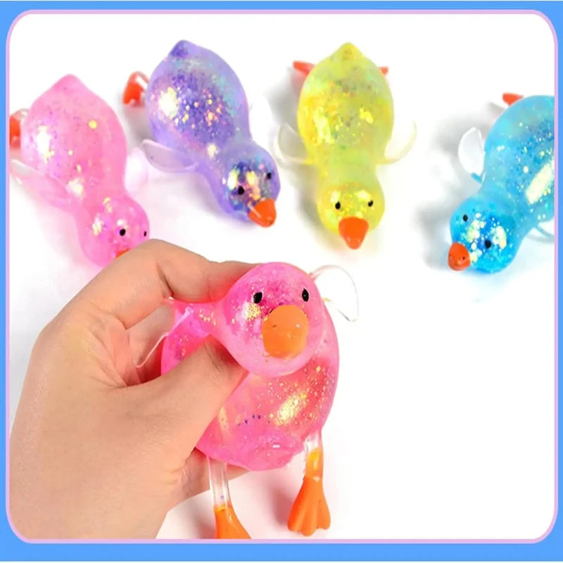 Cute Duck Squishy Sugar Stress Ball | Glitter Fidget Toy for Office Desk and Party additional angle