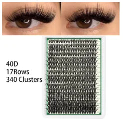 QUEENICE Three Fold Updated New DIY False Eyelash Extension 6 Mixed Styles Fluffy Voluminous  Cat eye Spiky lash extensions