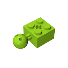 Gobricks GDS-976 Technical Brick Modified 2 x 2 with Ball Joint and Axle Hole | Compat close-up view