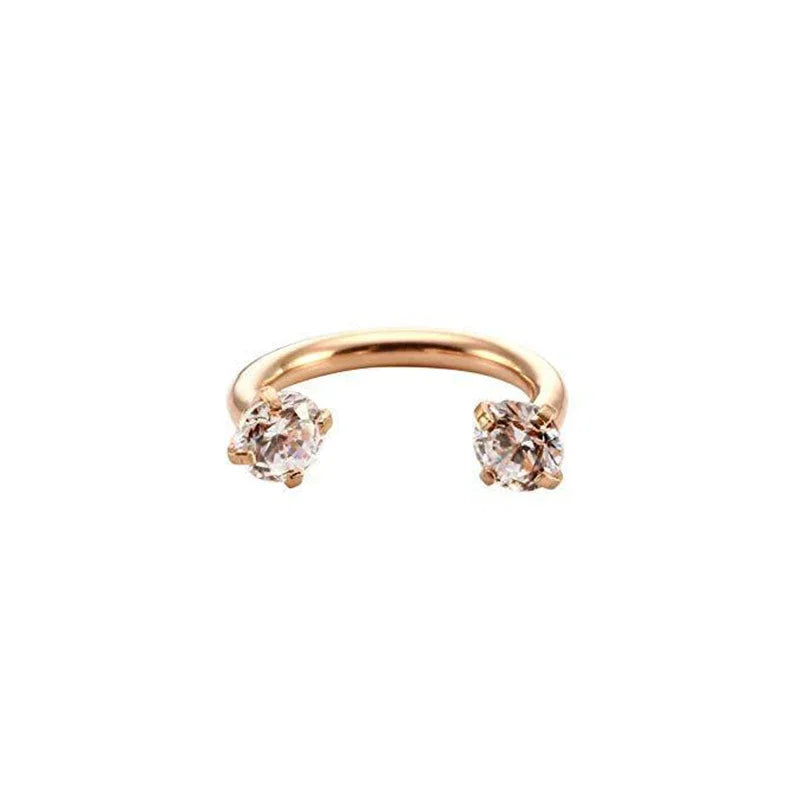 1PC Stainless Steel Crystal Hoop Ring Piercing Nose Ear belly Rings Women Men Cartilag close-up view