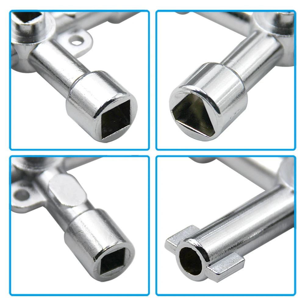 4in1 Silver Key Wrench Set | Electrical Elevator Control Cabinet Valve Inner Triang additional angle