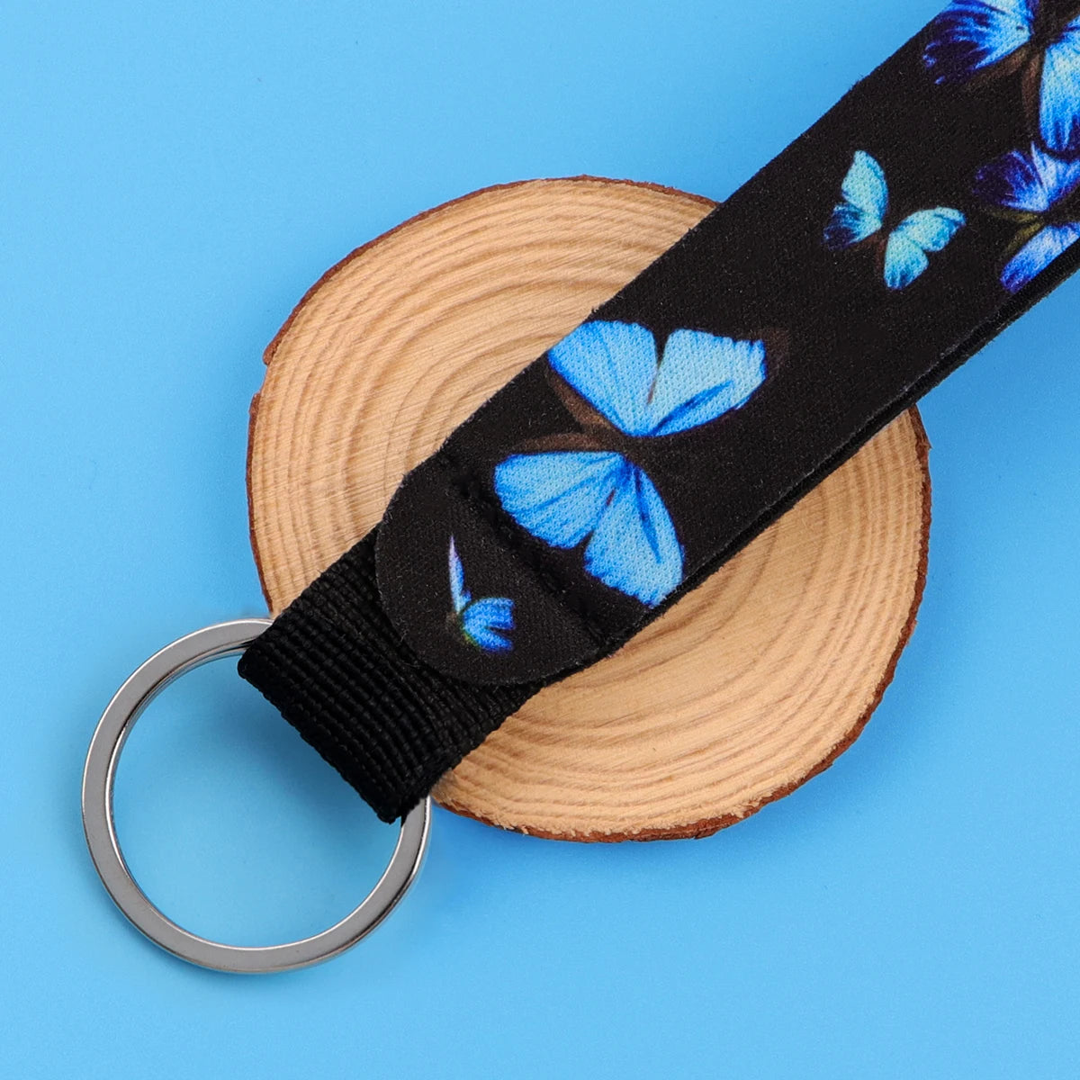 Cartoon Animal Keychain with Wrist Strap | Anti-Lost Lanyard for Keys close-up view