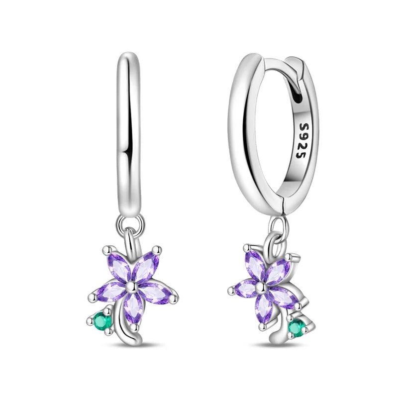 Silver Wine Cup Butterfly Women Earrings Brilliant Wedding Engagement Star Earrings J alternate view