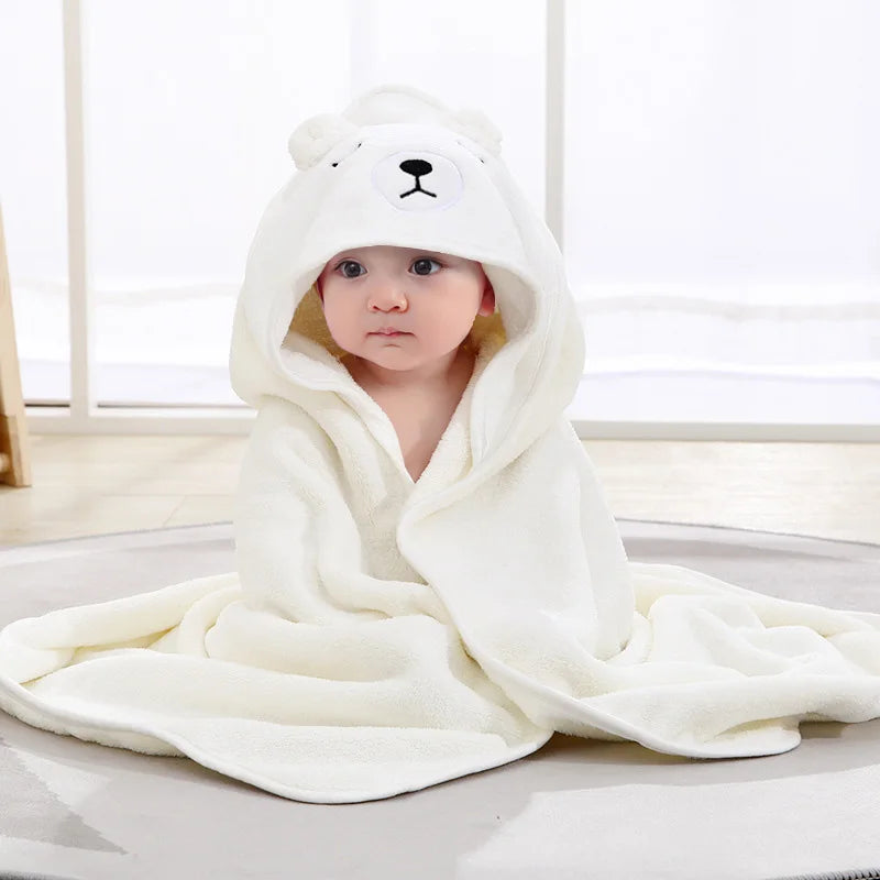 Cartoon Animal Baby Bath Towel | Soft Hooded Toddler Bathrobe for Boys Girls alternate view