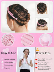 1.6-Meter Extended Lazy Curling Iron With Fine Waves No Heat Or Damage To Hair Sponge close-up view