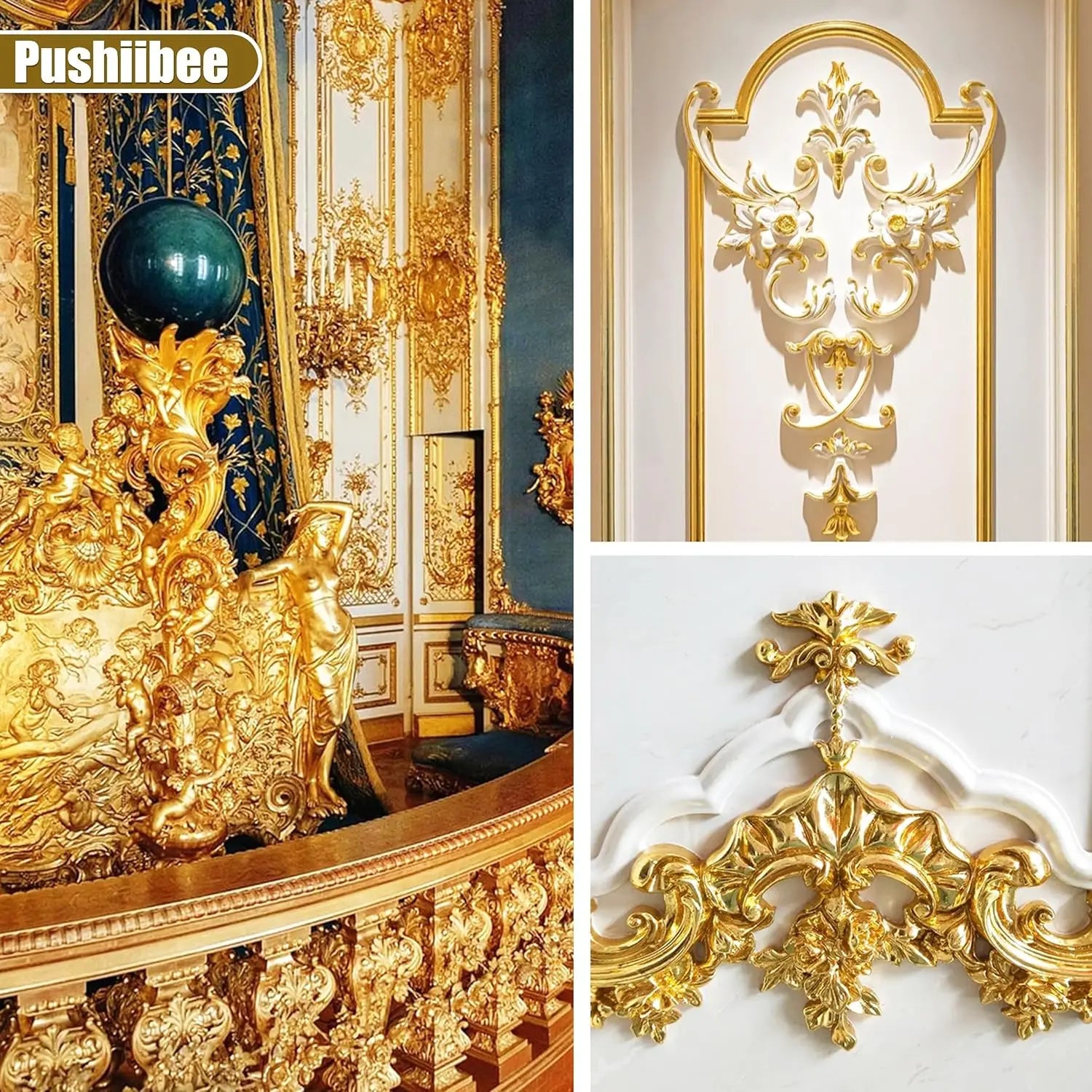 100pcs Imitation Golden Silvery Foil Paper Leaf Sheet Gilding DIY Art Craft Paper D additional angle