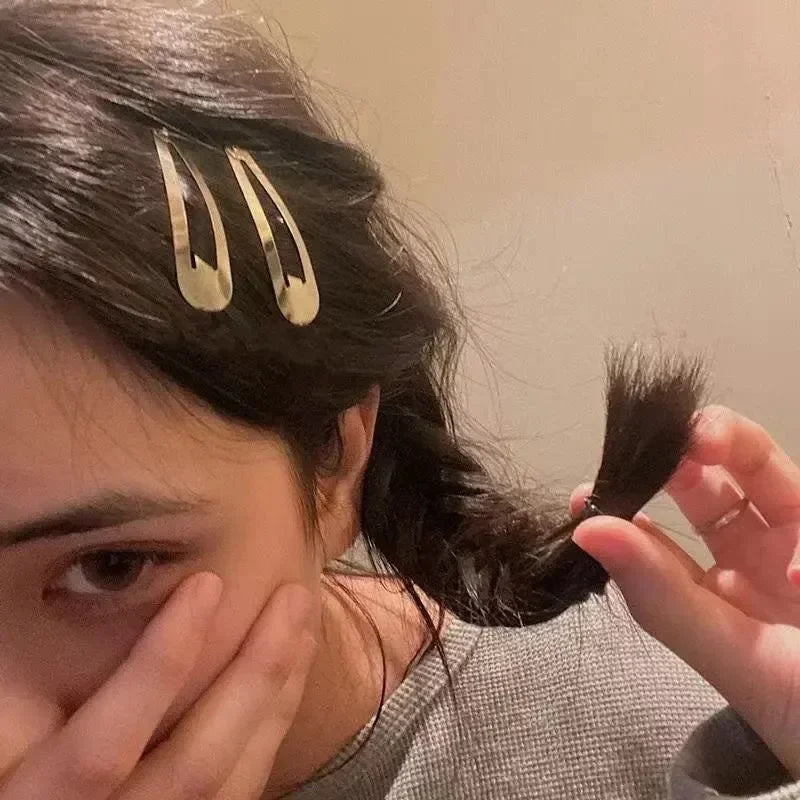 50pcs Silver Metal BB Hair Clips Girls Y2K Punk Drop Shaped Hairpins Hairclips Barrettes detail view