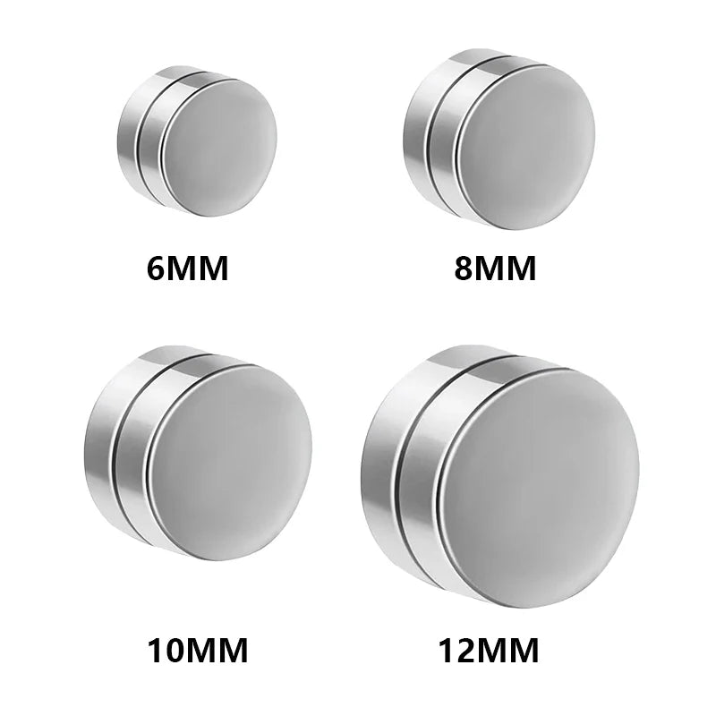 6mm/8mm/10mm/12mm Round Circle Non Piercing Strong Magnet Magnetic Mens Ear Clip No additional angle