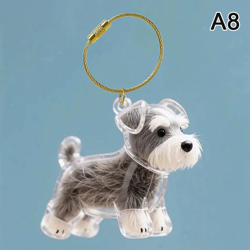 Clear Puppy Hair Memorial Keepsake Capsule Pet's Dog Fur Container DIY Pendant Keychain detail view